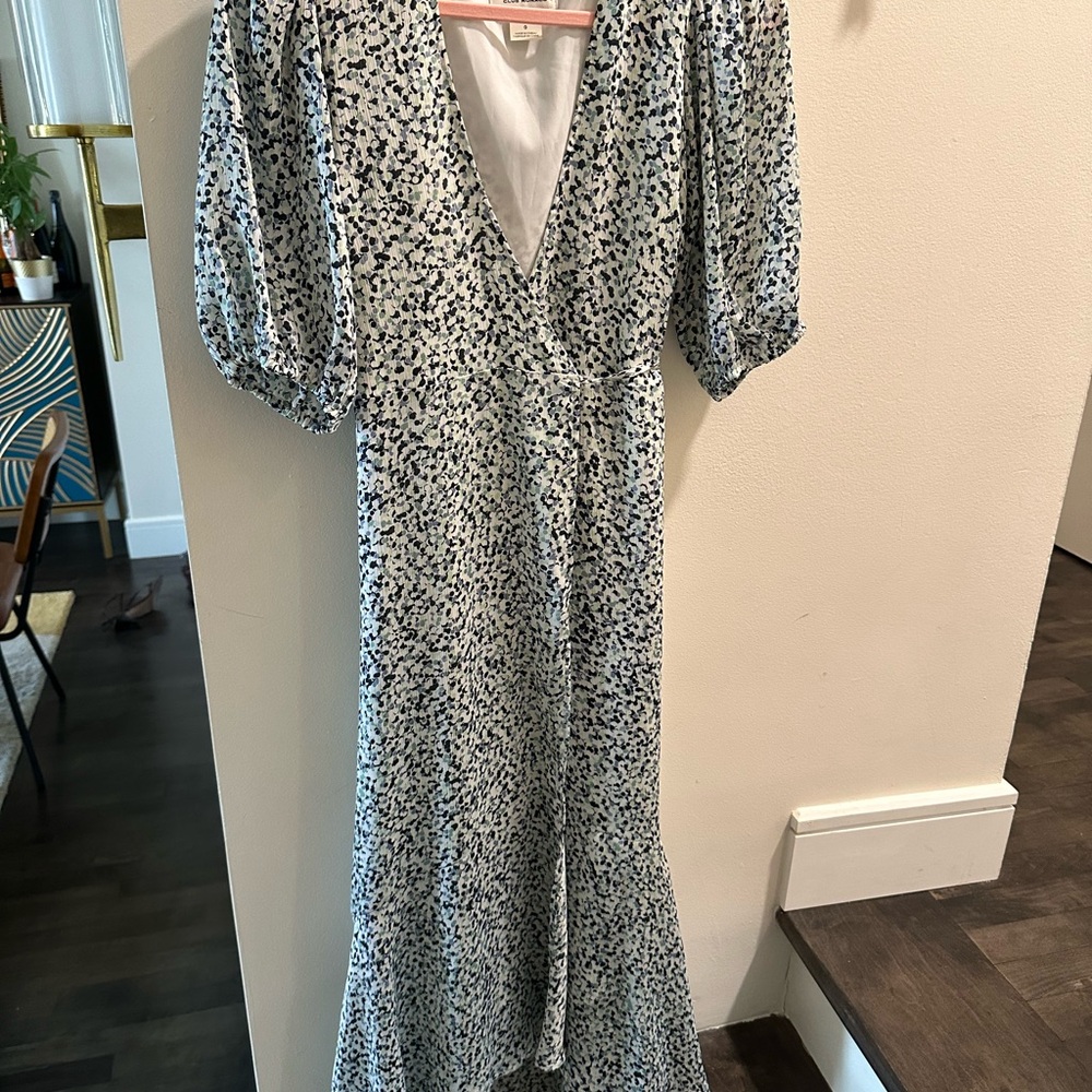 Club Monaco Blue and White wrap dress